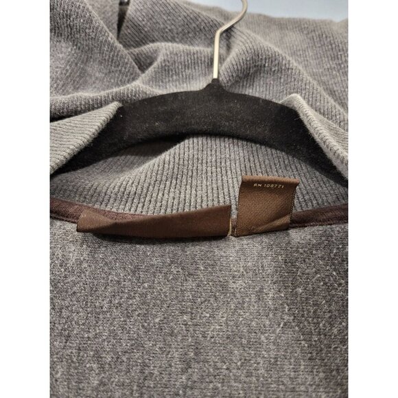 Tasso Elba Mens Sweater Jacket XL Gray Full Zip Long Sleeve Cotton Mock Neck - Picture 8 of 9